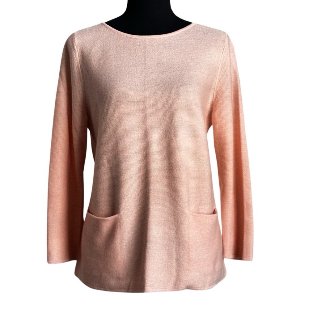 Ann Taylor Factory Light Pink/Peach Pocket Sweater Size Medium